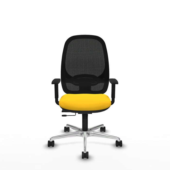 PIQUERAS Y CRESPO Silla de oficina Cilanco con mecanismo Sincro/Traslack, Amarillo y Negro