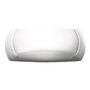 Fumagalli Aplique Ovalado Francy-Op, Blanco, Cristal Translúcido, Casquillo E27 max 23W, IP66, Resina Resistente UV, 300x85x130 mm