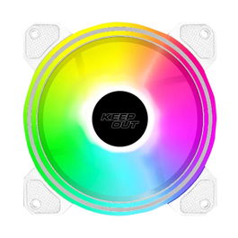 Keep Out Ventilador Caja XFC-120DRW ARGB 120mm con Iluminación RGB Sincronizable y 16 Millones de Colores, 1600 RPM, Rodamientos Hidráulicos, Antivibración, PWM 4-Pin