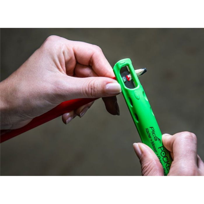 Pica Funda Pocket y Sacapuntas para Lápices de Madera, Retiene Lápices de Cualquier Forma y Tamaño, Incluye Sacapuntas con Limitador y Clip