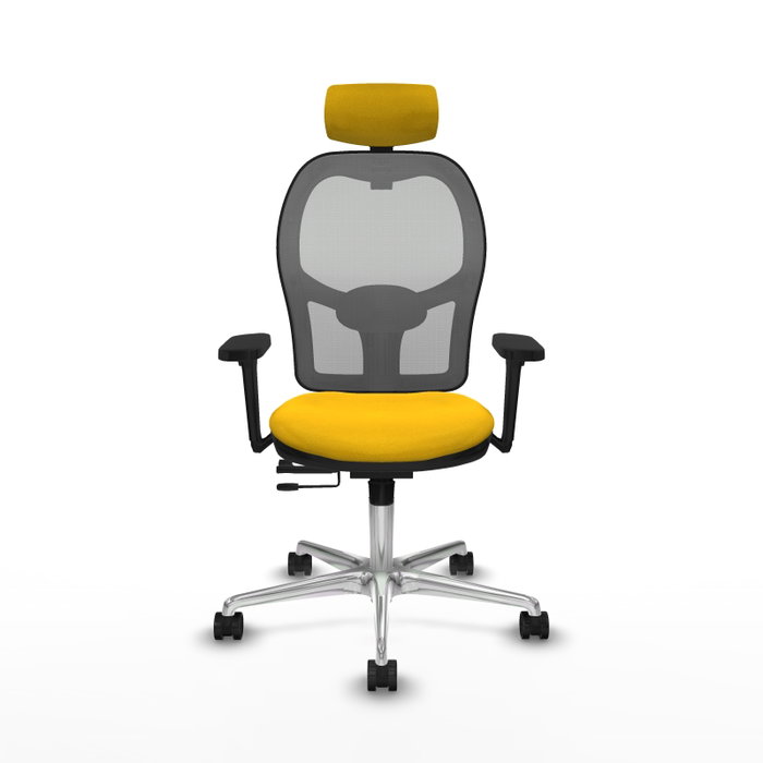 PIQUERAS Y CRESPO Silla de oficina Jorquera con mecanismo Sincro/Traslack, Amarillo y Gris