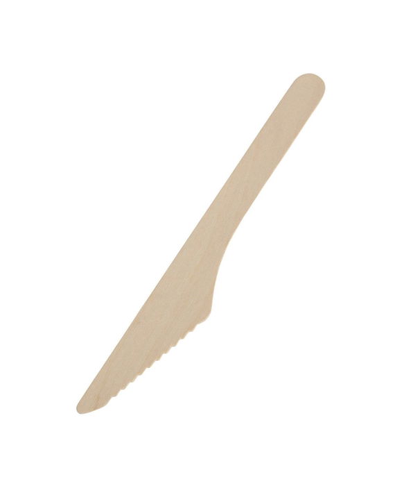 Wooow Set 12 Cuchillos Desechables de Madera 16.5 cm (36 Unidades)