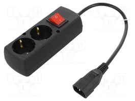 JONEX Cable de alimentación H05VV-F 3x1mm2 CEE 7/3 (F) a IEC C14 de 0,3m