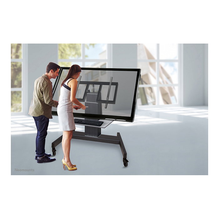NEOMOUNTS Soporte de TV motorizado para suelo M2500TBLACK, inclinable, para pantallas de 42 a 100 pulgadas (106-254 cm), VESA hasta 800x600, carga 150 kg