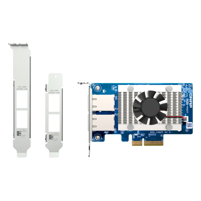 QNAP QXG-10G2T Adaptador y Tarjeta de Red Ethernet 10 GbE con 2 puertos RJ45 QNAP QXG-10G2T Adaptador y Tarjeta de Red Ethernet 10 GbE con 2 puertos RJ45