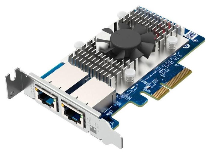 QNAP QXG-10G2T Adaptador y Tarjeta de Red Ethernet 10 GbE con 2 puertos RJ45 QNAP QXG-10G2T Adaptador y Tarjeta de Red Ethernet 10 GbE con 2 puertos RJ45