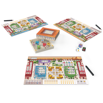 Repos Production 7 Wonders Dice - Juego de mesa estratégico roll & write para 3 a 7 jugadores, +10 años, 30 min, en español - RP7DI0101ES