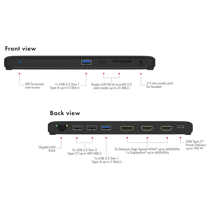 ICY BOX IB-DK2116-C USB-C 11-in-1 PD 100W DockingStation