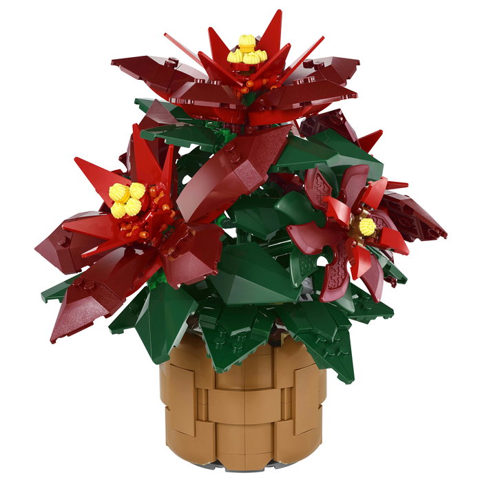 LEGO 10370 Icons Botanicals Flor de Pascua Weihnachtsstern, Juego de Construcción de 608 Piezas para Adultos, Coleccionable, Multicolor
