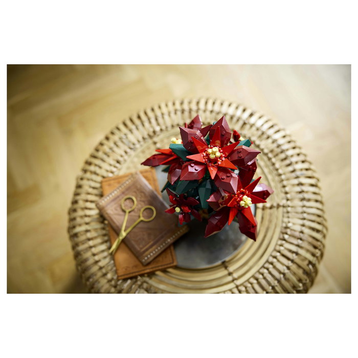 LEGO 10370 Icons Botanicals Flor de Pascua Weihnachtsstern, Juego de Construcción de 608 Piezas para Adultos, Coleccionable, Multicolor