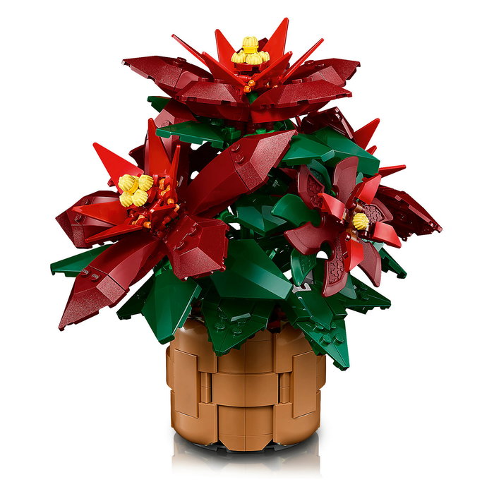 LEGO 10370 Icons Botanicals Flor de Pascua Weihnachtsstern, Juego de Construcción de 608 Piezas para Adultos, Coleccionable, Multicolor