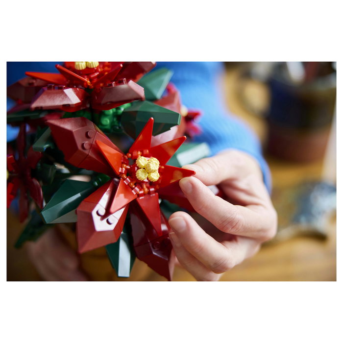 LEGO 10370 Icons Botanicals Flor de Pascua Weihnachtsstern, Juego de Construcción de 608 Piezas para Adultos, Coleccionable, Multicolor