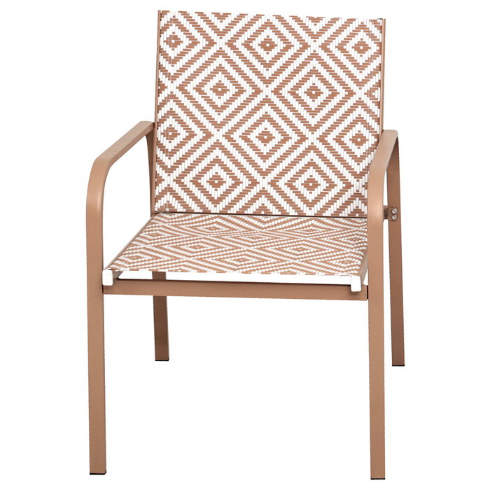 Home Deco Factory Salón de Jardín México Beige - Mesa Reversible Acero Epoxy y Sillas Textileno UV para 2 Personas, Mesa 45x45 cm Home Deco Factory Salón de Jardín México Beige - Mesa Reversible Acero Epoxy y Sillas Textileno UV para 2 Personas, Mesa 45x45 cm