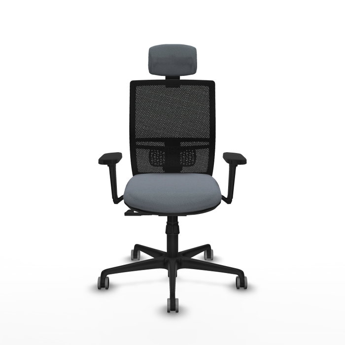 PIQUERAS Y CRESPO Silla de oficina Yunquera con mecanismo Sincro, Gris y Negro