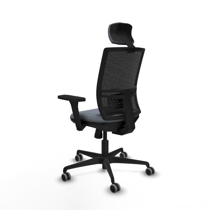 PIQUERAS Y CRESPO Silla de oficina Yunquera con mecanismo Sincro, Gris y Negro