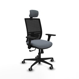 PIQUERAS Y CRESPO Silla de oficina Yunquera con mecanismo Sincro, Gris y Negro