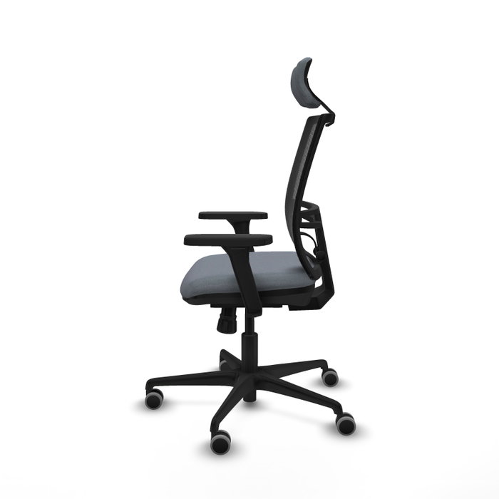 PIQUERAS Y CRESPO Silla de oficina Yunquera con mecanismo Sincro, Gris y Negro