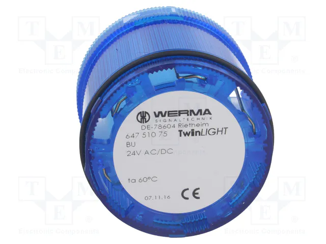 WERMA Señalizador Luminoso LED Azul 24VDC KombiSIGN 72