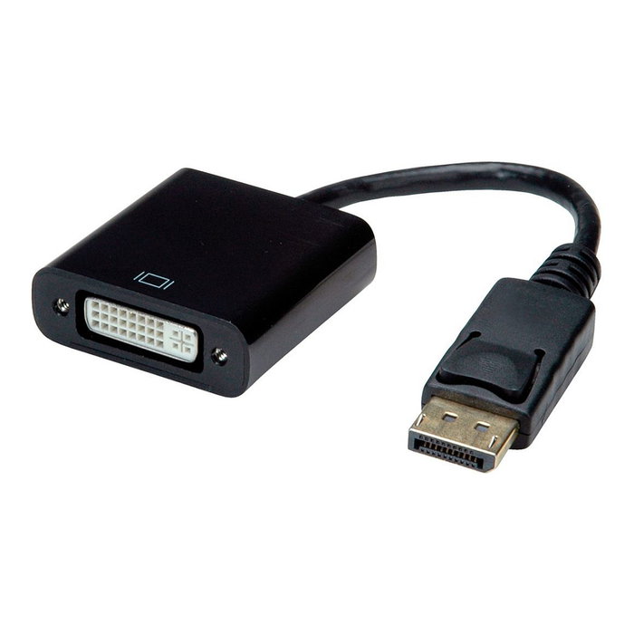 VALUE Adaptador DisplayPort a DVI-D Macho a Hembra 0.15 m 1920x1200 1080p 60 Hz Negro, Conversor de Vídeo Pasivo Plug and Play