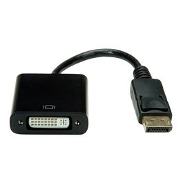 VALUE Adaptador DisplayPort a DVI-D Macho a Hembra 0.15 m 1920x1200 1080p 60 Hz Negro, Conversor de Vídeo Pasivo Plug and Play