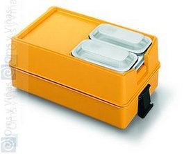 Rieber Bandeja Termoport T410 K-W GN 1/9 con Tapa, Acero Inoxidable, Almacenaje y Transporte