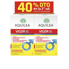 Aquilea VIGOR ÉL Cápsulas Pack 2 x 60 Cápsulas con Ginseng Rojo Coreano, Maca y Zinc para Hombre
