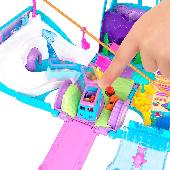 Mattel Polly Pocket Estuche Furgoneta Aventura Animal Jcc22 con Muñecas y Accesorios para Niños +4 Años