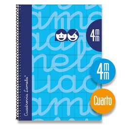 Lamela Bloc Tapa Forrada 4º 80H Cuadrovia 4 Mm Azul (Set de 5)