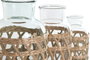 DKD Home Decor Set de 3 Jarrones de Cristal y Fibra Natural