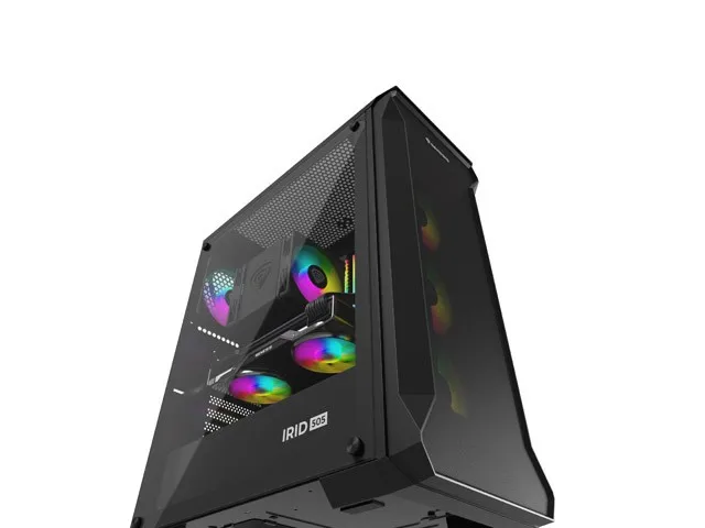 Genesis Irid 505 V2 ARGB Caja Torre Media Negra con Ventana Sin Fuente 4 Ventiladores 120mm ARGB Genesis Irid 505 V2 ARGB Caja Torre Media Negra con Ventana Sin Fuente 4 Ventiladores 120mm ARGB