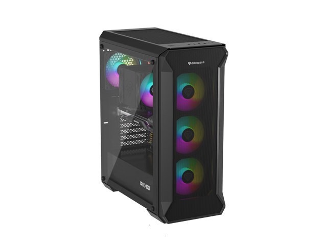 Genesis Irid 505 V2 ARGB Caja Torre Media Negra con Ventana Sin Fuente 4 Ventiladores 120mm ARGB Genesis Irid 505 V2 ARGB Caja Torre Media Negra con Ventana Sin Fuente 4 Ventiladores 120mm ARGB