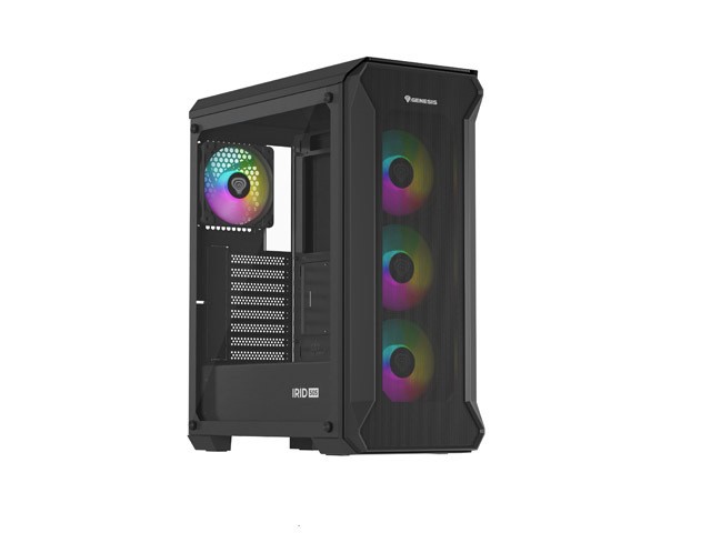 Genesis Irid 505 V2 ARGB Caja Torre Media Negra con Ventana Sin Fuente 4 Ventiladores 120mm ARGB Genesis Irid 505 V2 ARGB Caja Torre Media Negra con Ventana Sin Fuente 4 Ventiladores 120mm ARGB