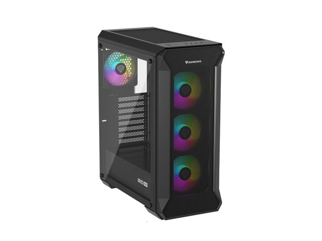 Genesis Irid 505 V2 ARGB Caja Torre Media Negra con Ventana Sin Fuente 4 Ventiladores 120mm ARGB Genesis Irid 505 V2 ARGB Caja Torre Media Negra con Ventana Sin Fuente 4 Ventiladores 120mm ARGB
