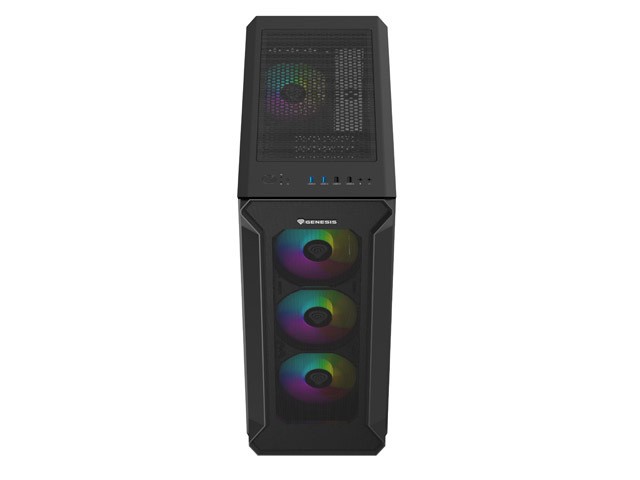 Genesis Irid 505 V2 ARGB Caja Torre Media Negra con Ventana Sin Fuente 4 Ventiladores 120mm ARGB Genesis Irid 505 V2 ARGB Caja Torre Media Negra con Ventana Sin Fuente 4 Ventiladores 120mm ARGB