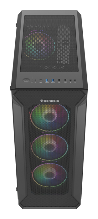 GENESIS Irid 505 V2 ARGB Midi Tower Negro con Ventana Transparente y Iluminación