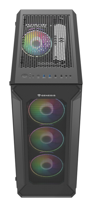 GENESIS Irid 505 V2 ARGB Midi Tower Negro con Ventana Transparente y Iluminación