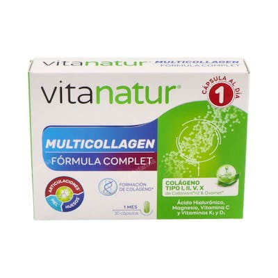 Vitanatur Multicollagen 30 Cápsulas - Colágeno para Articulaciones, Huesos y Piel con Vitamina C, K, D y Magnesio Vitanatur Multicollagen 30 Cápsulas - Colágeno para Articulaciones, Huesos y Piel con Vitamina C, K, D y Magnesio