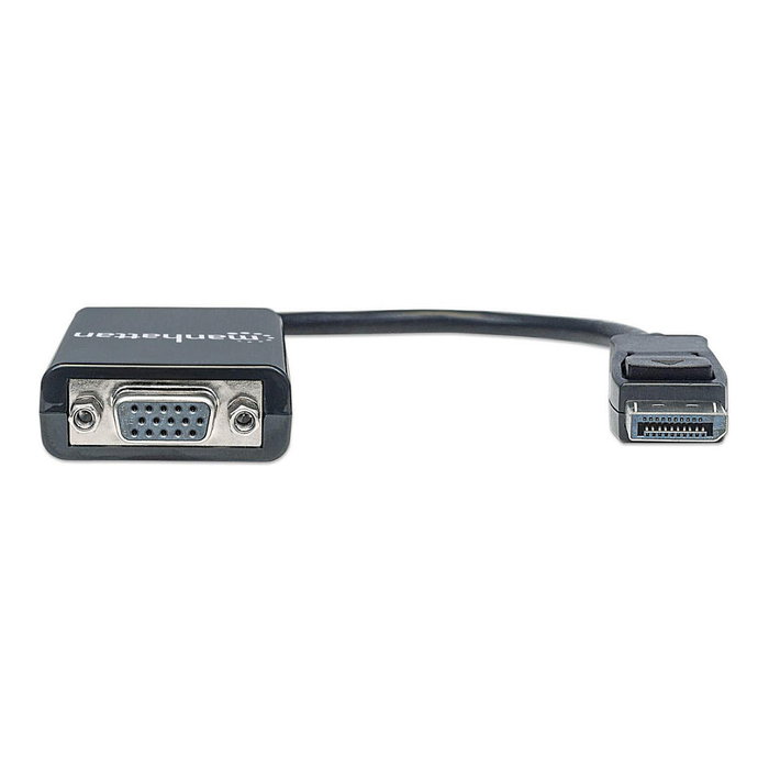 MANHATTAN Convertidor Activo DisplayPort a VGA, Cable 15cm Macho-Hembra, para Conectar PC a Monitores VGA y Proyectores, Máx. 1920x1200, Negro, Referencia DP2VGA2 MANHATTAN Convertidor Activo DisplayPort a VGA, Cable 15cm Macho-Hembra, para Conectar PC a Monitores VGA y Proyectores, Máx. 1920x1200, Negro, Referencia DP2VGA2