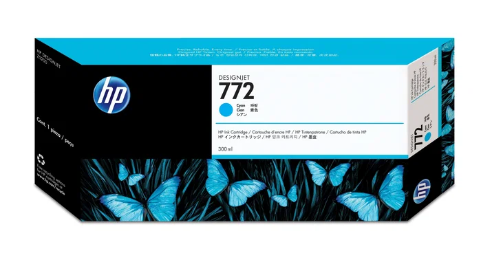 HP Cartucho de tinta DesignJet 772 cian de 300 ml HP Cartucho de tinta DesignJet 772 cian de 300 ml