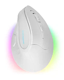 Mars Gaming Ratón Gaming Ergonómico Vertical Inalámbrico MM-SK Tri-Mode, 8400 DPI, 9 Botones Programables, RGB, Blanco, para PC, PS5, Xbox, Mac