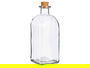 Vivalto Frasca de Vidrio Transparente 1000 ml con Tapon de Corcho, 9x22.5x9 cm (Set de 18)