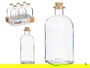 Vivalto Frasca de Vidrio Transparente 1000 ml con Tapon de Corcho, 9x22.5x9 cm (Set de 18)