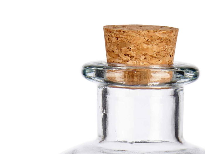Vivalto Frasca de Vidrio Transparente 1000 ml con Tapon de Corcho, 9x22.5x9 cm (Set de 18)