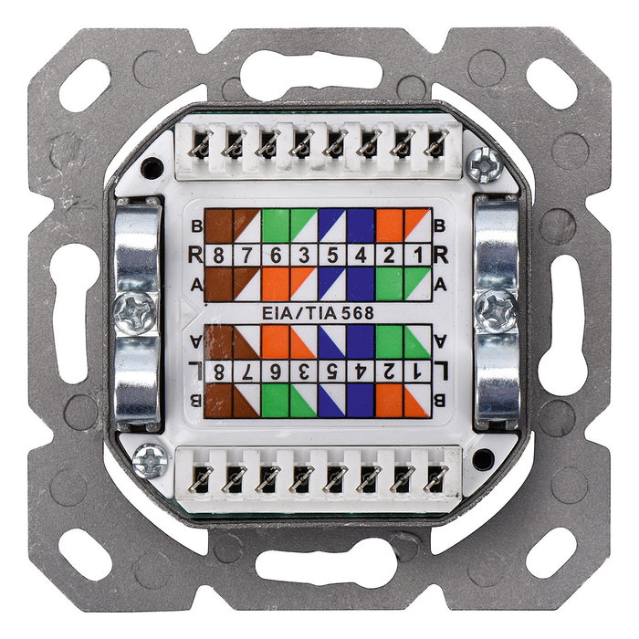 Digitus DN-9007-S-1 Toma de datos Cat6a 2xRJ45 apantallada Blanco