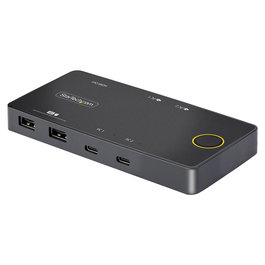 StarTech.com C2-H46-UC2-PD-KVM KVM Switch 2 Ordenadores USB C, 4K 60Hz 4096x2160, HDMI, 4 Puertos USB, PD 100W, Plug and Play, Negro