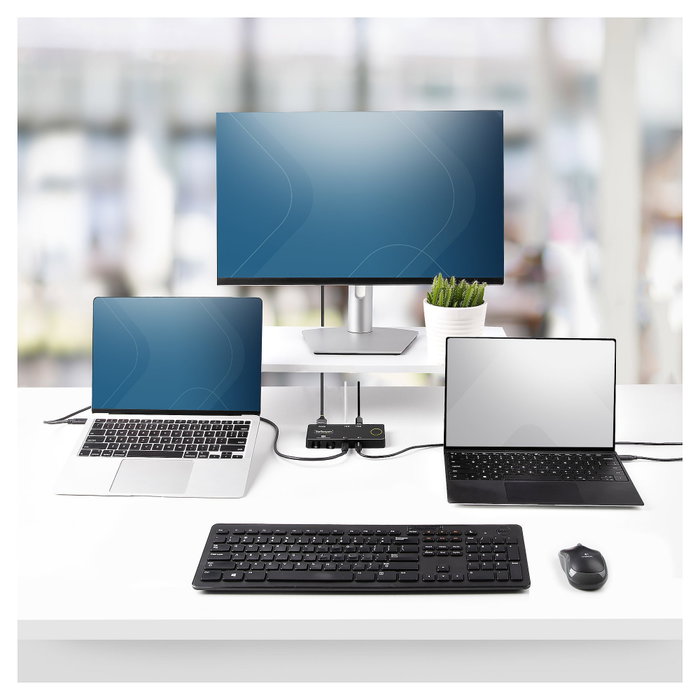 StarTech.com C2-H46-UC2-PD-KVM KVM Switch 2 Ordenadores USB C, 4K 60Hz 4096x2160, HDMI, 4 Puertos USB, PD 100W, Plug and Play, Negro