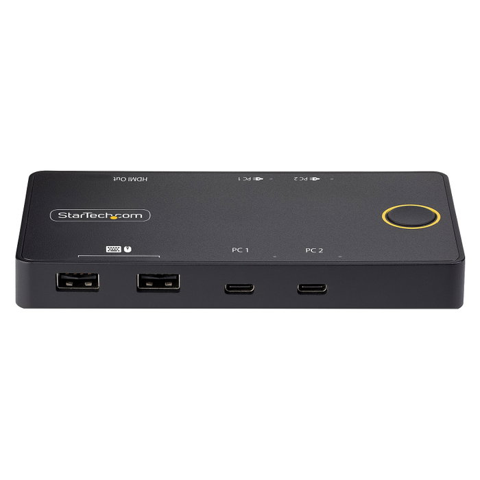 StarTech.com C2-H46-UC2-PD-KVM KVM Switch 2 Ordenadores USB C, 4K 60Hz 4096x2160, HDMI, 4 Puertos USB, PD 100W, Plug and Play, Negro