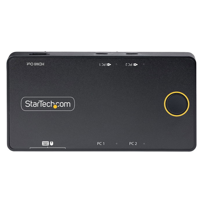 StarTech.com C2-H46-UC2-PD-KVM KVM Switch 2 Ordenadores USB C, 4K 60Hz 4096x2160, HDMI, 4 Puertos USB, PD 100W, Plug and Play, Negro