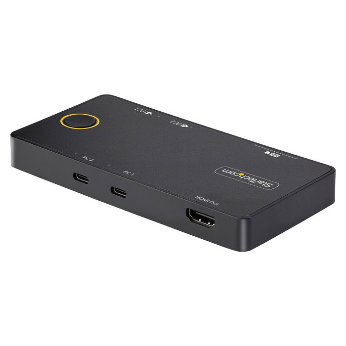 StarTech.com C2-H46-UC2-PD-KVM KVM Switch 2 Ordenadores USB C, 4K 60Hz 4096x2160, HDMI, 4 Puertos USB, PD 100W, Plug and Play, Negro
