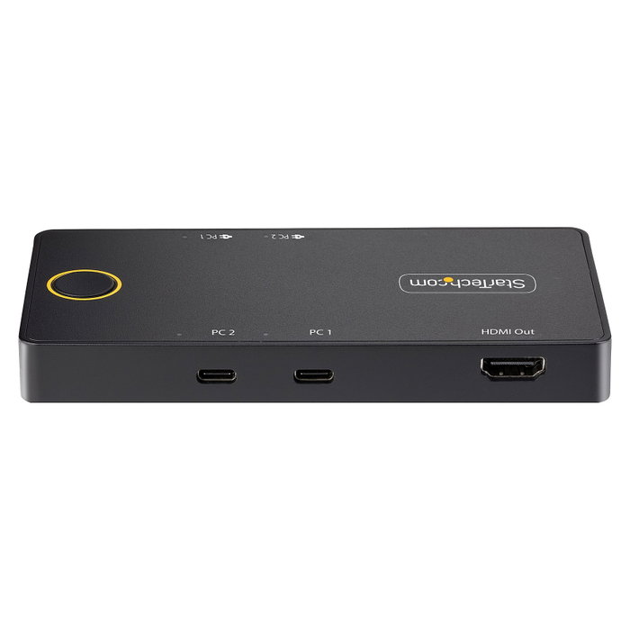 StarTech.com C2-H46-UC2-PD-KVM KVM Switch 2 Ordenadores USB C, 4K 60Hz 4096x2160, HDMI, 4 Puertos USB, PD 100W, Plug and Play, Negro